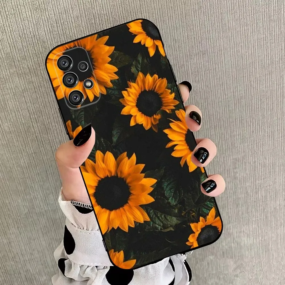 Sunflower  Phone Case For Samsung Galaxy A20,A21s,A22,A31,A32,A52,A53,A72,73,A80,A91 Soft Black Cover