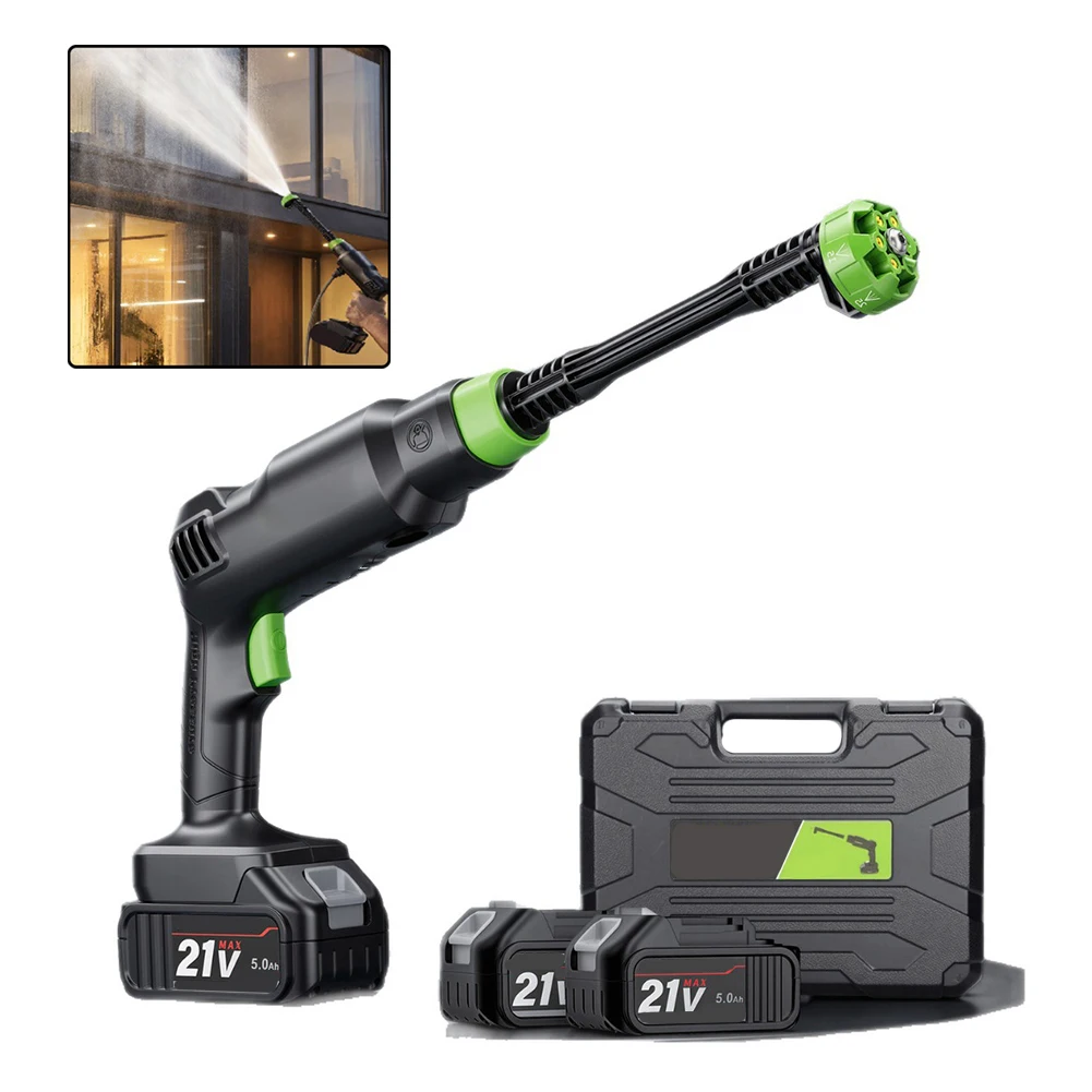 Portable Wireless Pressure Washer For Car Home Garden High Power Rechargeable Cleaning Tool With Multiple Nozzles