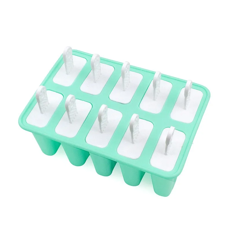 Silicone Popsicle Molds Custom Mini Ice Cream Popsicle Mold Silicone 6/10 Grid Ice Cream Tools with Wooden Sticks
