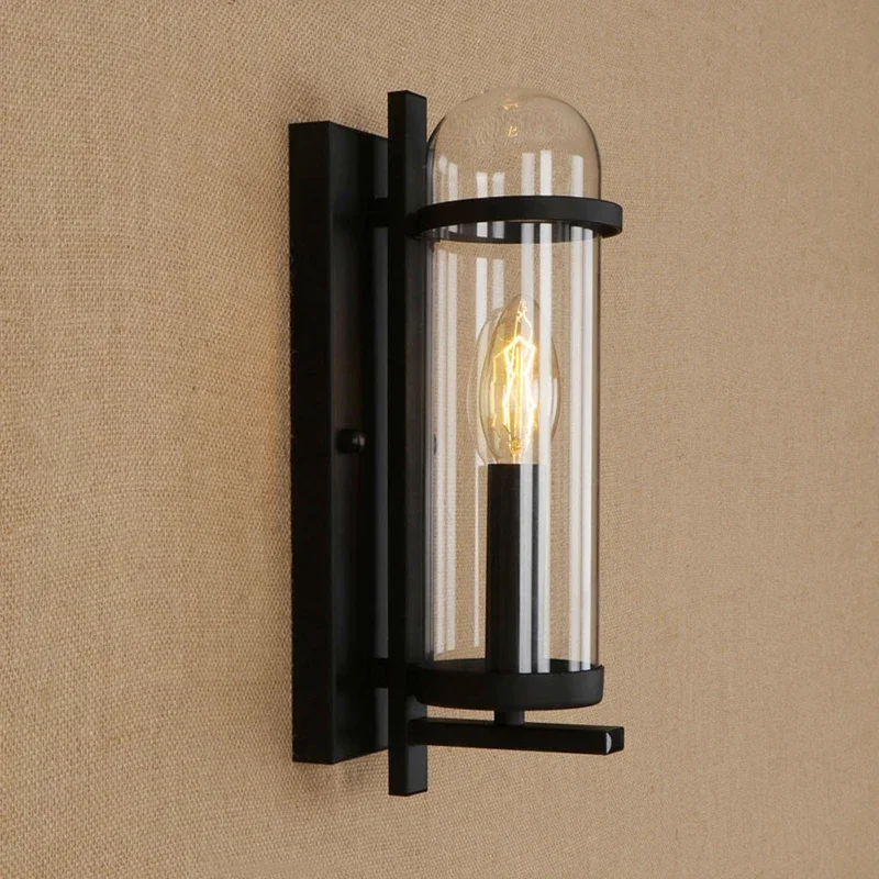

Iron wall lamp modern glass lampshade wall light for living room bedroom hallway restaurant bar caffe