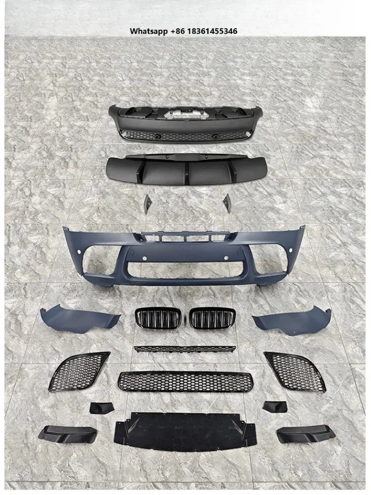 For X6 E71 2006-2013 Upgrade to F96 M Style Front  Rear Bumpers Grating Anterior Lip Plug and Play Auto Car Parts Body Kit
