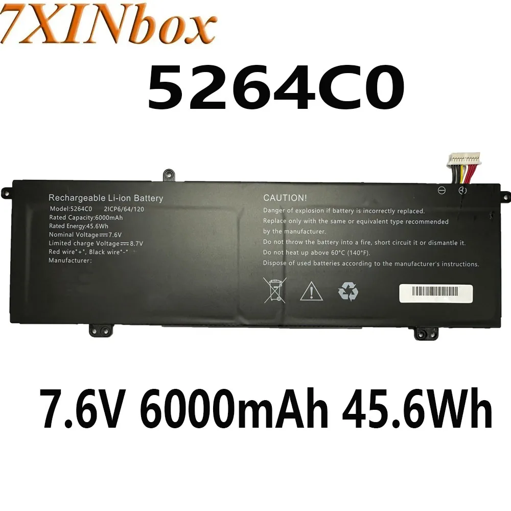 

Аккумулятор для ноутбука 7XINbox 5264C0 7.6V 6000mAh 45.6Wh для HAIER Leadpie M1 Series, 11-контактный, 10-проводный
