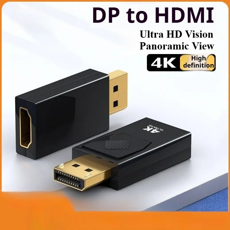HDTV to DP Adapter 4K30Hz, with Press Design, Video Adapter Compatible with Laptop, PC/PS5/Xbox/Graphics Card/Monitor/Projector