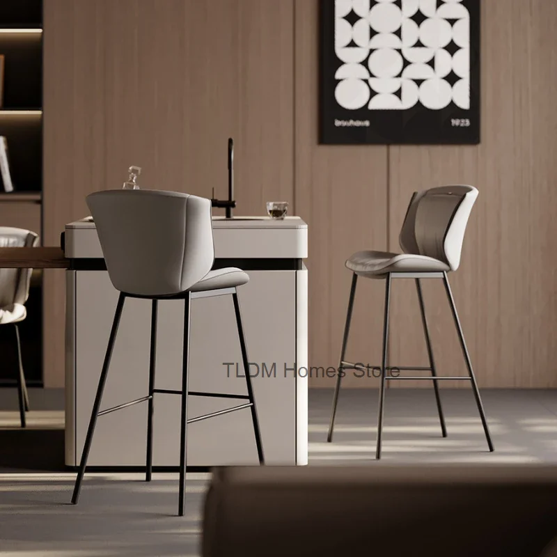 Couro Anti-Scratch Lounge Dining Bar Cadeira, Europeu Bar Stool, Home Furniture, Cozinha Ilha, Biblioteca Tabela