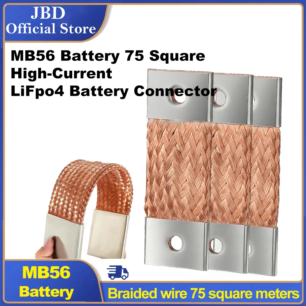 Flexible Copper Connecter 300A M8 74MM Bus Bar Red Copper Braided Tape 280Ah 310Ah 320Ah Lifepo4 MB56 Battery 75 Square Meters