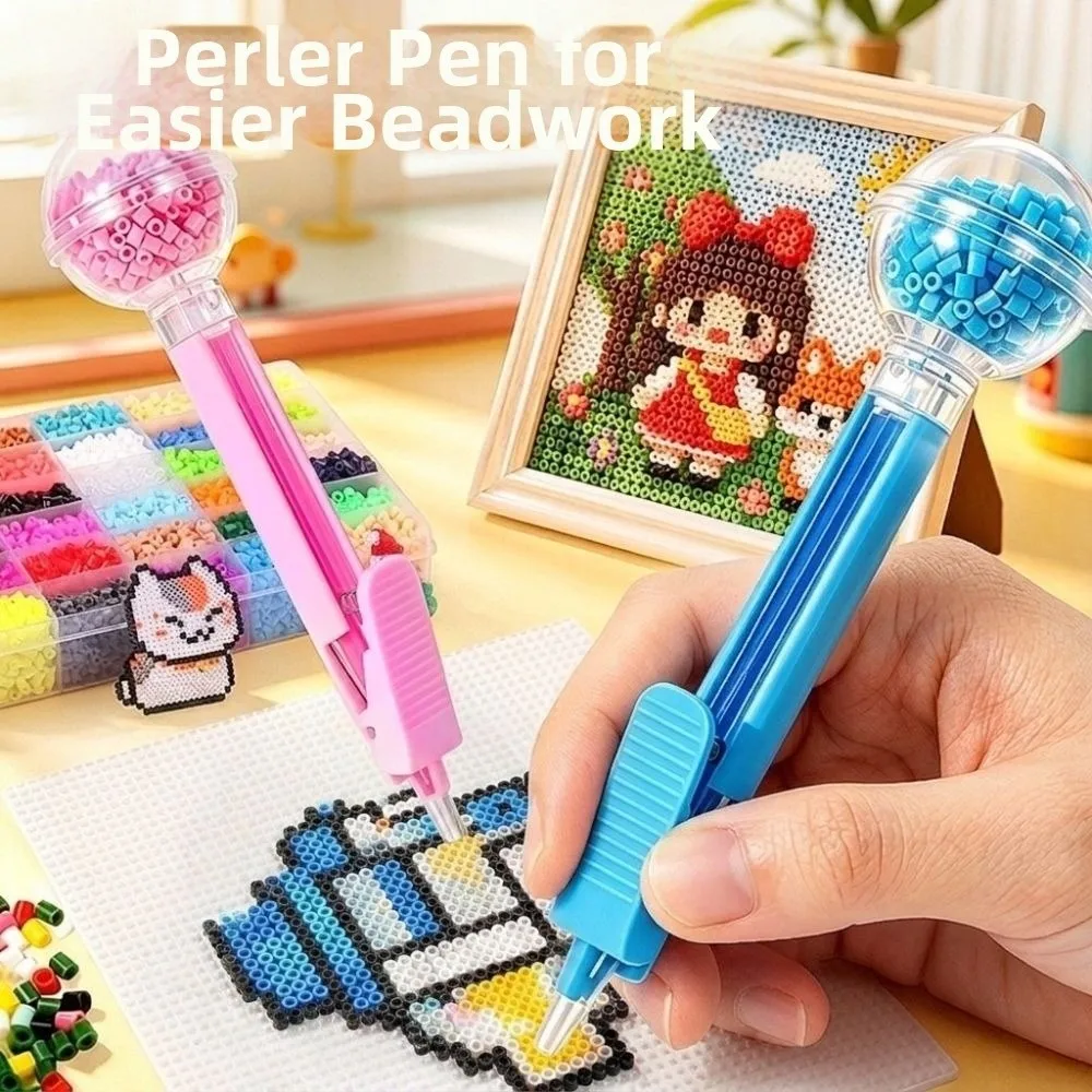 Automatic Fuse Bead Pen Efficient 2.6mm Tip Bead Placement Pen Jam-Free Time-Saving Press-Type Bead Pen Puzzle Making