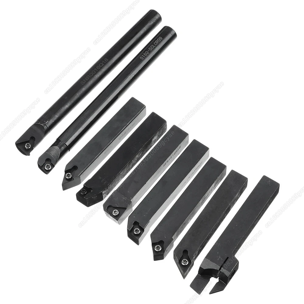 9Pcs/set 16mm Shank Lathe Boring Bar Turning Tool Holder Set With Carbide Inserts CNC Cutting Tool Holder Lathe Turning Tool Set