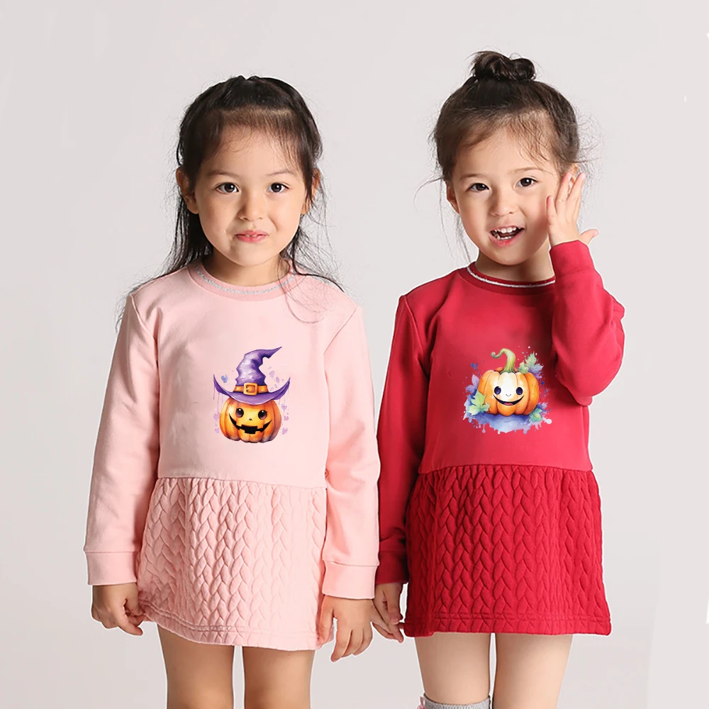 1PCS 15CM Halloween main picture pumpkin heat transfer printed children's clothing sticker Iron On T-shirt clothing DIY