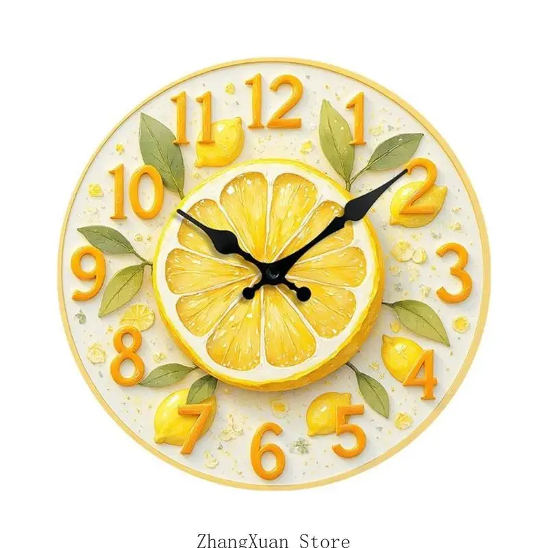 Leise Obst-Wanduhr mit geräuschlosem Betrieb, einfache Installation, klare Nummer 3XUF – Detail 8