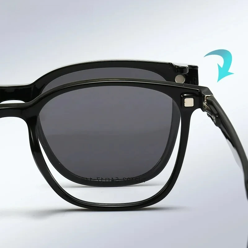 EYORA Flip-Up Polarized Magnetic Clip-On Night Vision Anti Blue Light Reading Glasses Myopia Eyewear Progressive Eyewear Lens