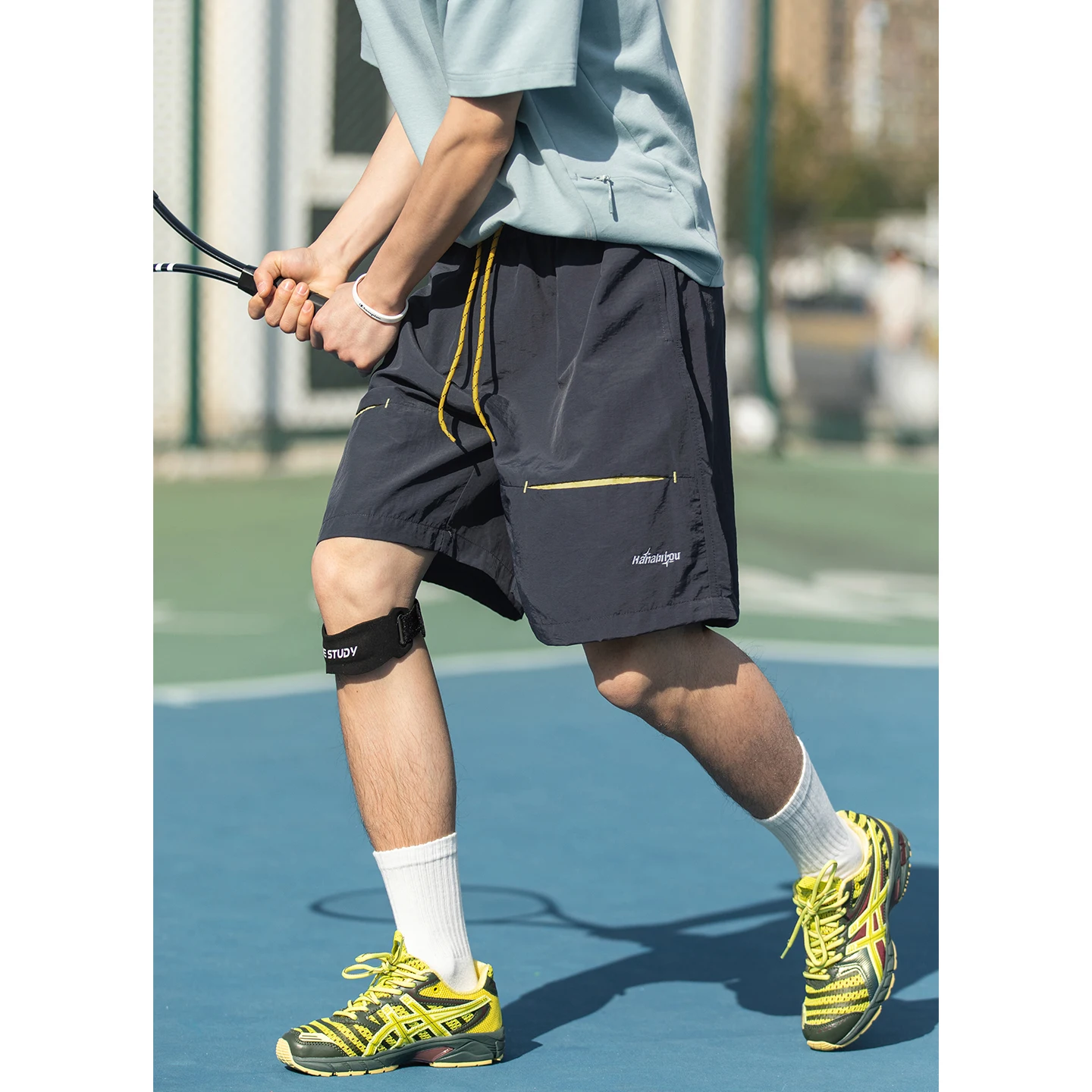 

2026 Summer Brand Outdoor Sports Water-Repellent Men Lightweight Casual Loose Shorts Elastic Waist Drawstring Embroidered Pants