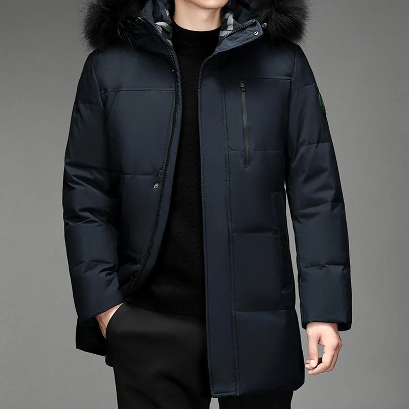 

Winter Jacket Men Down Jacket Winter High Quality Brand Down Parkas Men White Duck Down Coat Hooded Thick Warm Long Padding