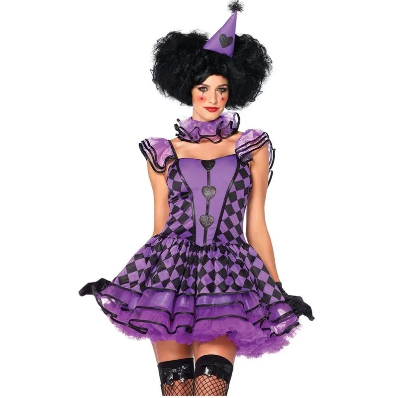 

Halloween Carnival performance Naughty Clown Fancy Dress Circus Horror Ghosts Joker Cosplay Costume