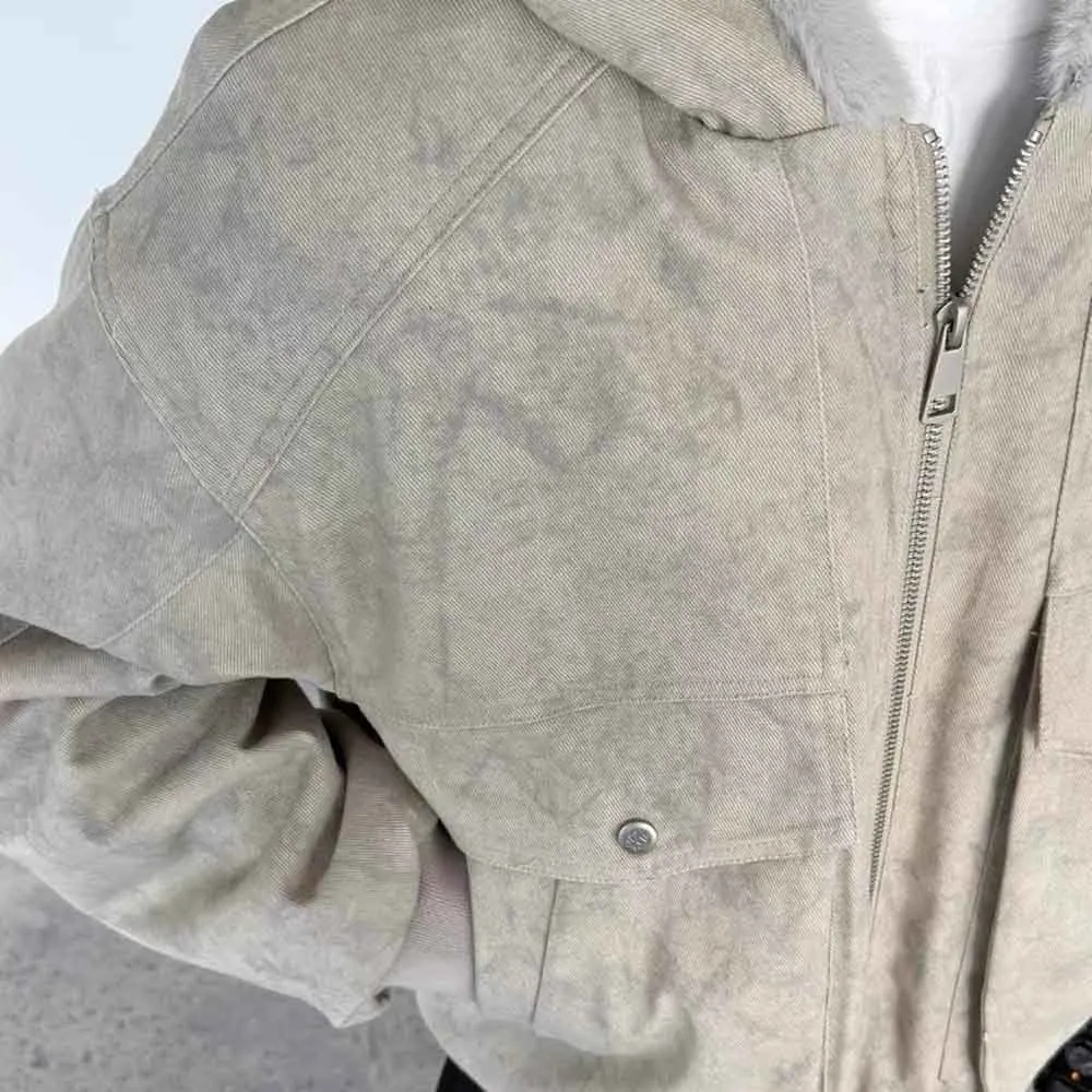 2025 Winter New Men's Faux Mink Fur Long-Sleeved Jacket American Retro Fashion Trendy High Street Loose Casual Niche Men's Top