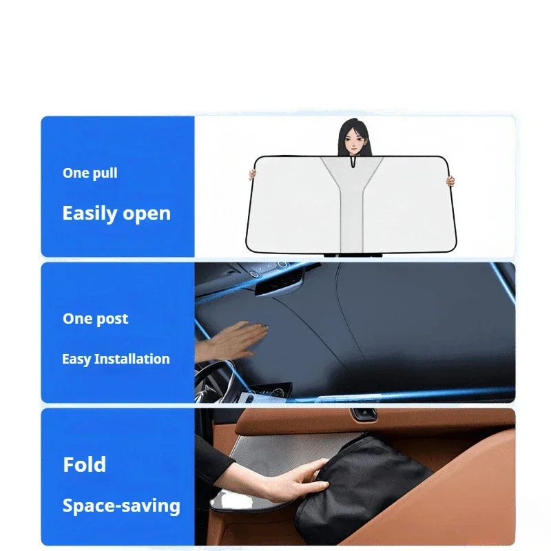 حاجب من الشمس للسيارة لسكودا اوكتافيا برو NX 2019 ~ 2025 2023 الزجاج الأمامي ظلة عزل الحرارة الصيف كولينج اكسسوارات السيارات #3