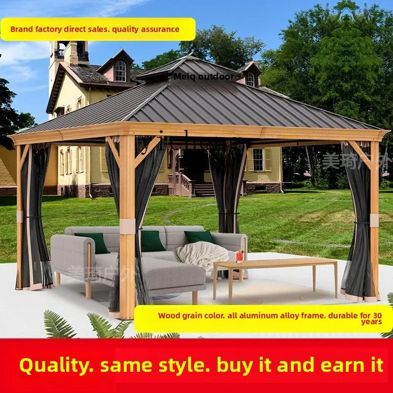 

O-6 outdoor gazebo aluminum alloy courtyard tent terrace gazebo tles and chairs outdoor awning