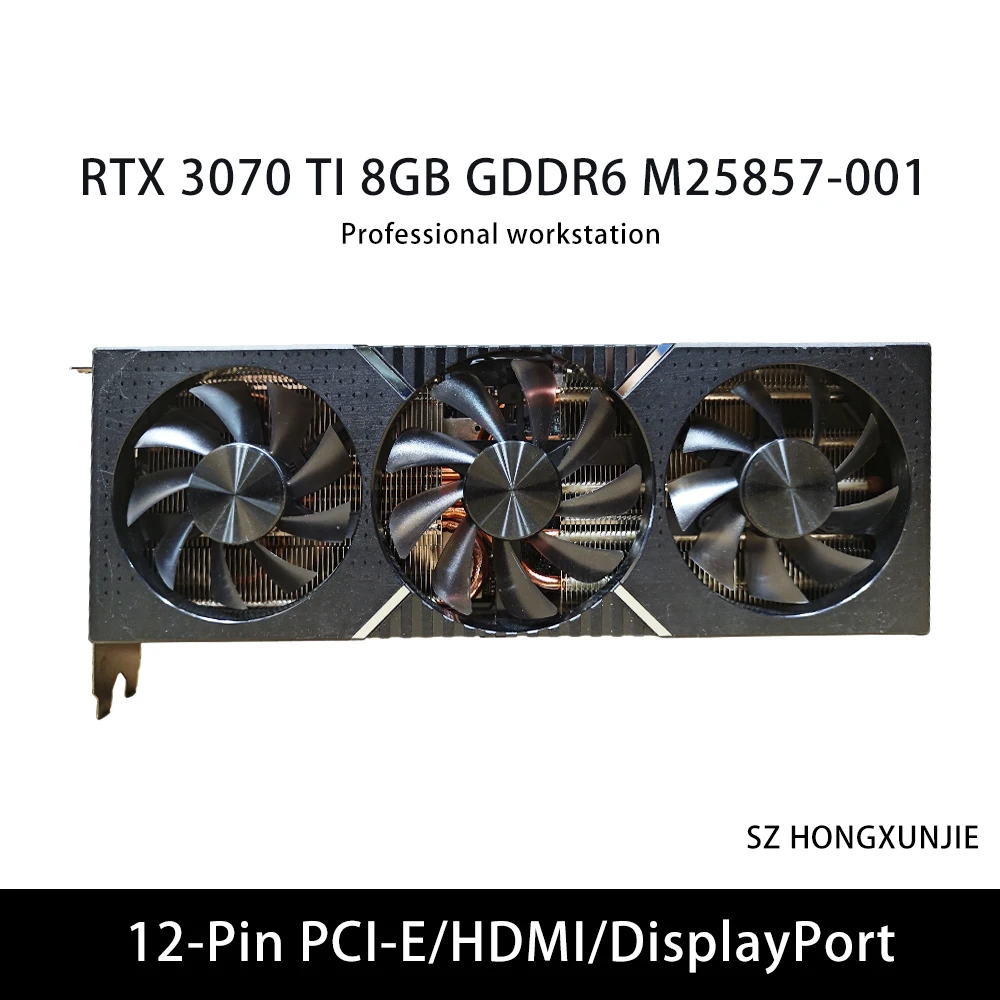 بطاقة فيديو NVIDIA GeForce RTX3070 RTX 3070 Ti 8GB GDDR6 بسعة 400 كور. الميزات 6144 نوى CUDA، 1500 - 1580 ميجا هرتز قاعدة M25857-001