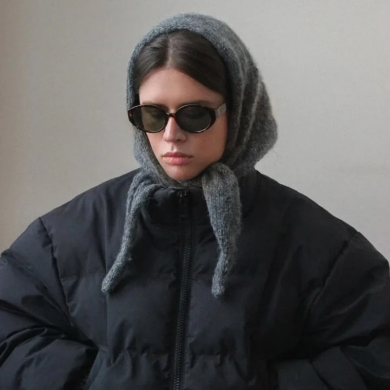 

Зимний корейский треугольный шарф, простой модный элегантный женский шейный шарф, теплый и удобный мягкий шарф с женским воротником