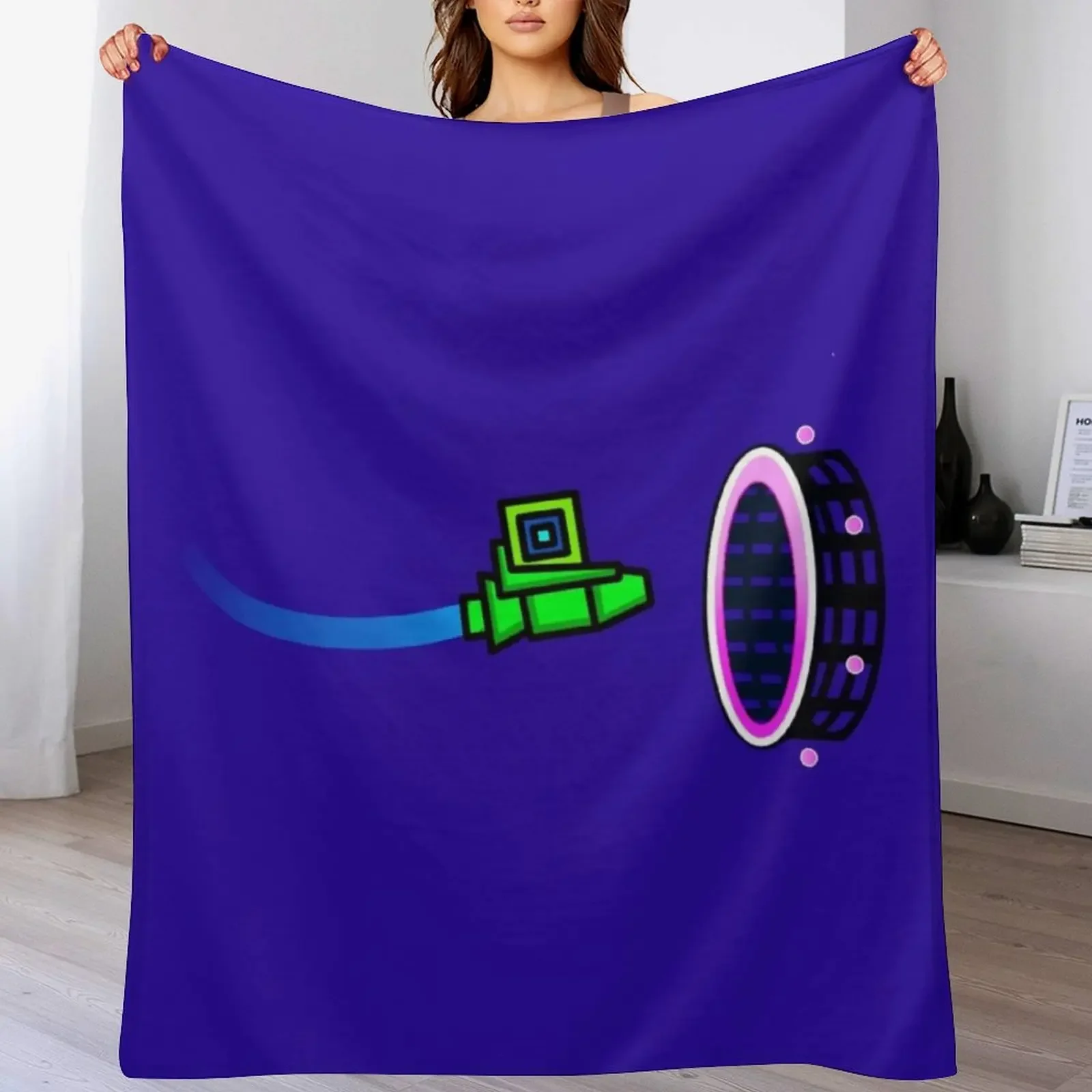 

Geometry Dash Throw Blanket Soft Bedroom Blanket for Night Sleeping