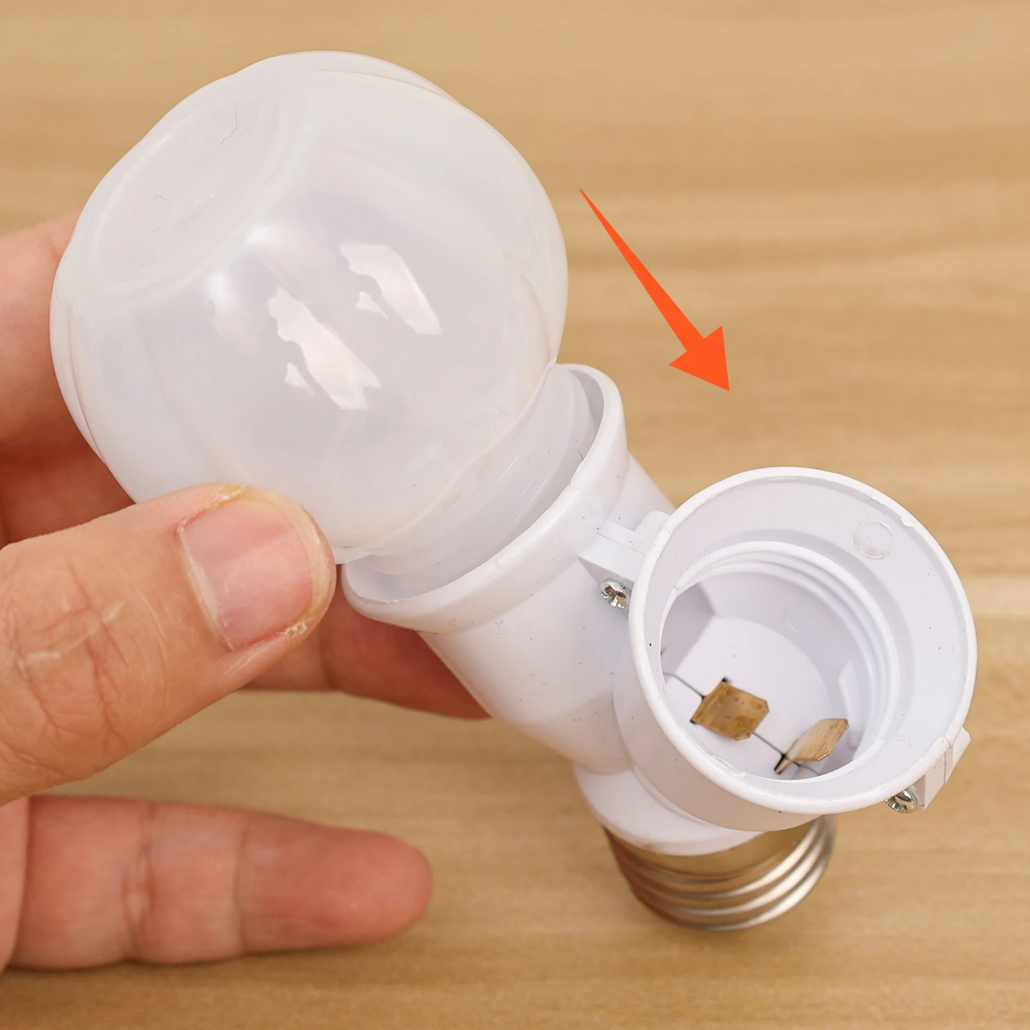 1/6 قطعة المزدوج رئيس محول مأخذ التوصيل 2In1 E27 إلى E27 الموسعة LED مصباح لمبات قاعدة حامل الفاصل الأبيض LED محول مقبس الإضاءة #4