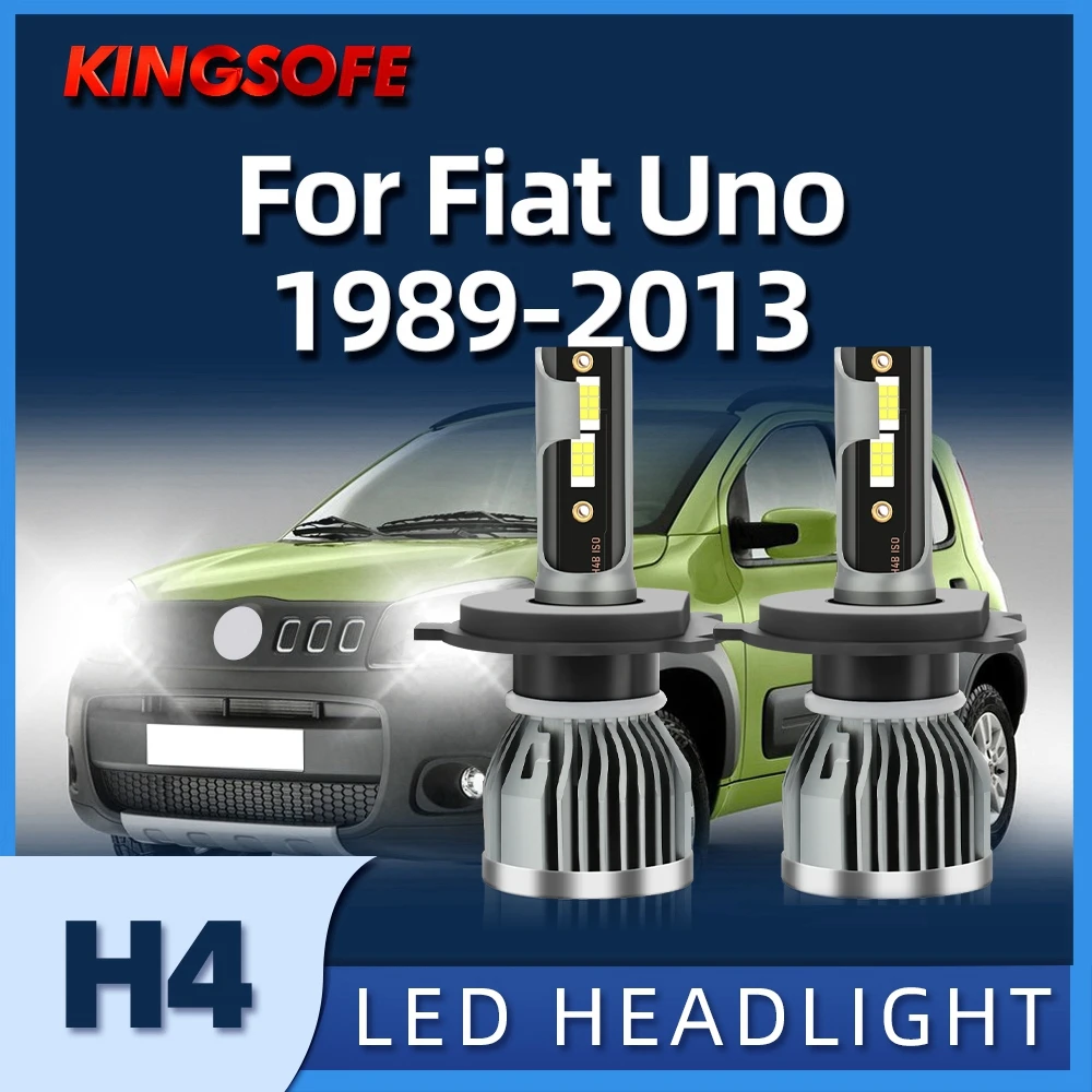 

KIONGSOFE 2Pcs H4 Led Headlight 6000K HI/LO Beam Brighter Than Halogen For Fiat Uno 1989-2006 2007 2008 2009 2010 2011 2012 2013