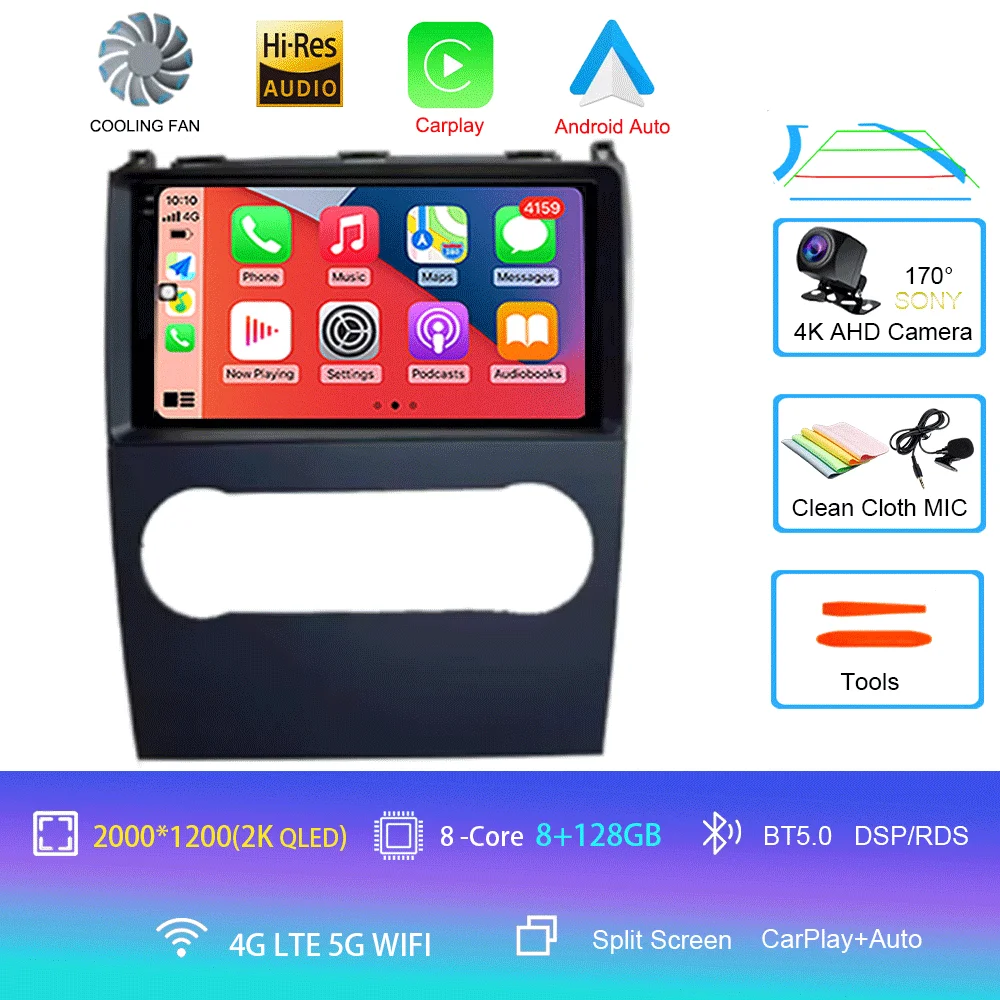 Voor Mercedes Benz B200 EEN B Klasse W169 A160 A180 A200 A220 2009-2012 Android 15 GPS Autoradio multimedia Head unit BT Radio 4G