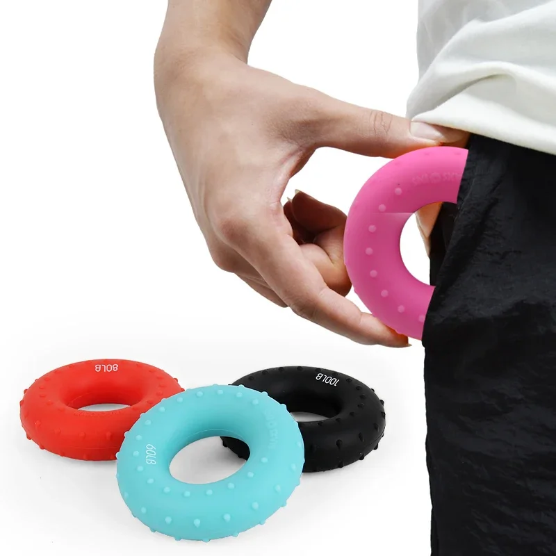 O Hand Gripper Grip Silicone Ring Hand Resistance Band Finger Stretcher-Exercise for Forearm Wrist Training Carpal Hand Expander