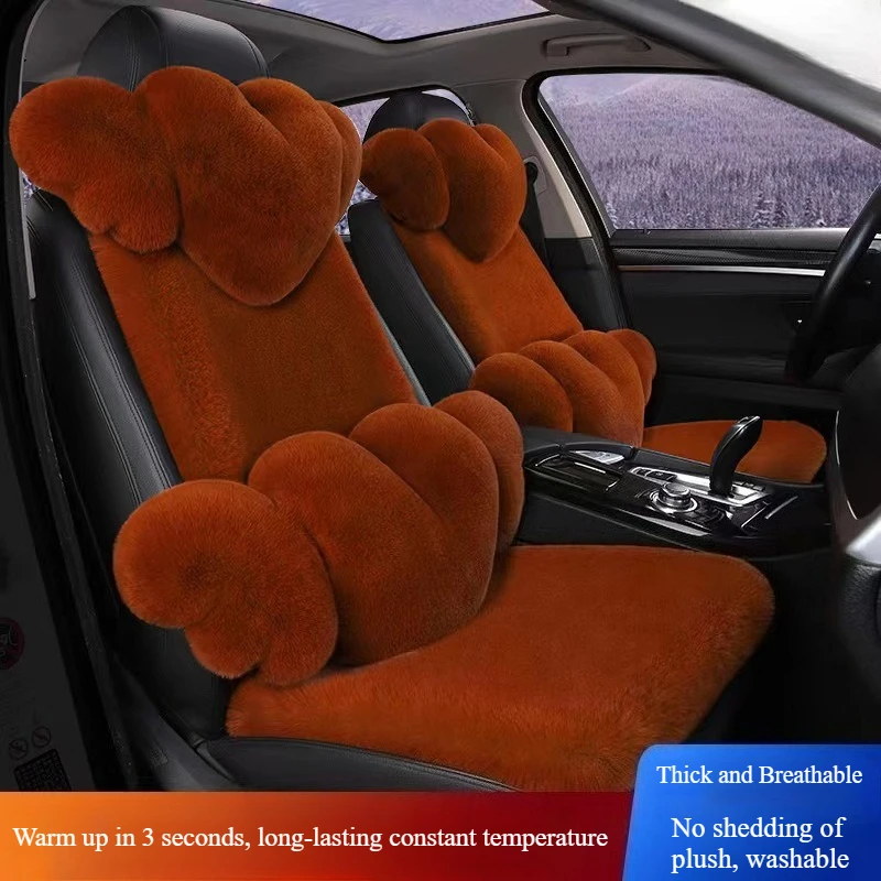 

Зимние чехлы на подушки для автомобильных сидений, плюшевые, с полным покрытием, с маленькой талией, теплая шерстяная универсальная утолщенная подушка для автомобильных сидений
