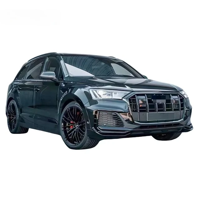 لأودي Q7 SQ7 2020-2023 ABT نمط ترقية طقم الجسم الواسع درابزين مضيئة الجانب تنورة الخلفية الذيل المفسد الناشر