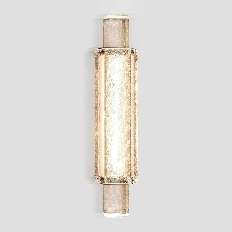 Transparent glazed crystal background wall living room wall lamp creative stainless steel