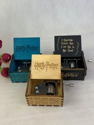 Harry Potter Mini Music Box para crianças, manivela, madeira, filmes, lembrança de criatividade, presentes de aniversário