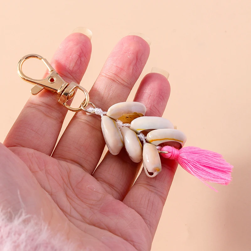 Bohemian Tassel Keychain Summer Beach Shell Charms Keyrings for Women Men Car Key Handbag Pendants Key Chains DIY Accessories