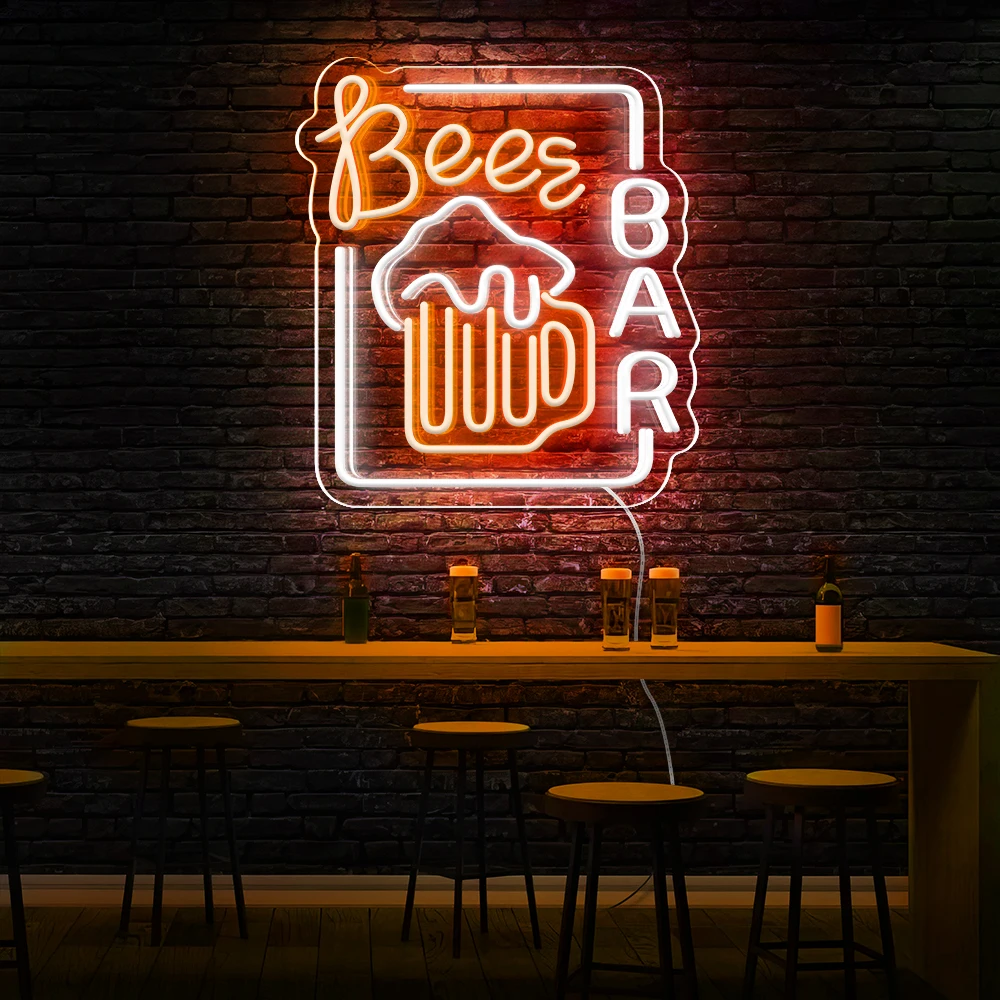 Birra LED Insegna illuminata al neon Decorazione da parete per birra Bar Negozio Pub Club Man Cave Bistro Club Decorazioni per feste Neon Luce notturna Neon acrilico