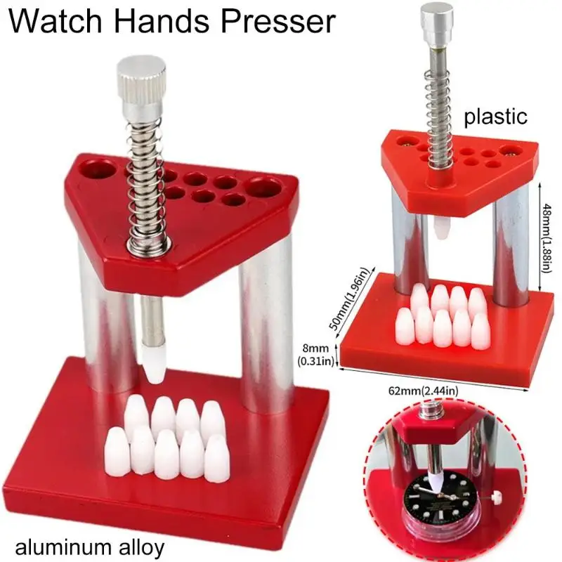 Watch Hand Presser Remover Puller Plunger Setting Fitting Set Red Wristwatch Watch Parts Repair Tool For Watchmaker