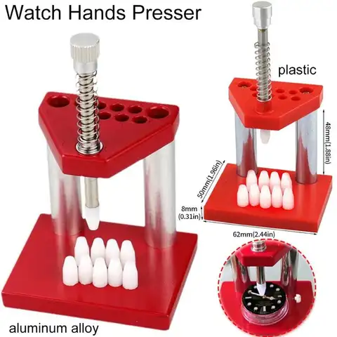 Watch Hand Presser Remover Puller Plunger Setting Fitting Set Red Wristwatch Watch Parts Repair Tool For Watchmaker
