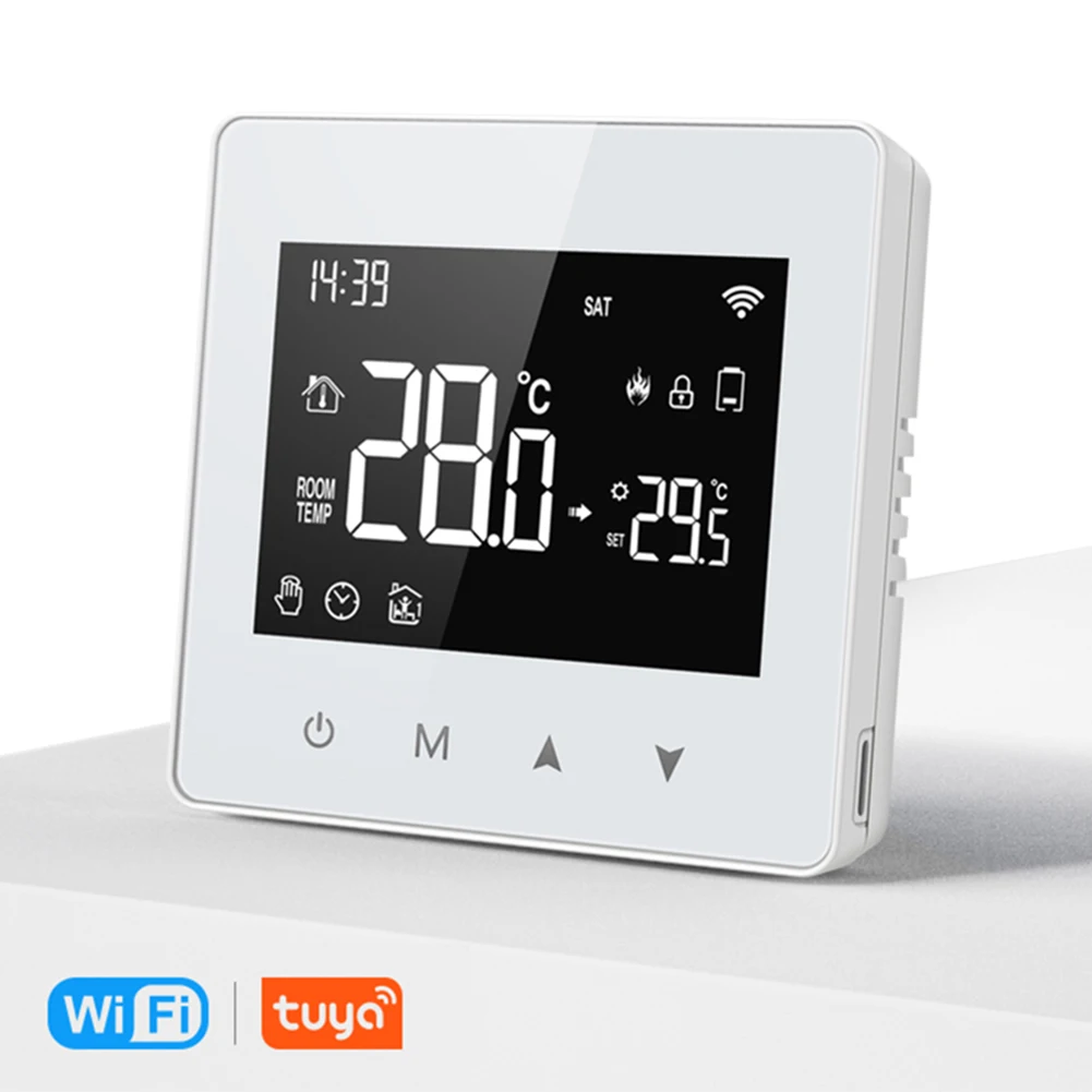 WiFi Smart Home Battery Powered Thermoregulator with Tuya APP for Remote Heating Control and Programmable Features