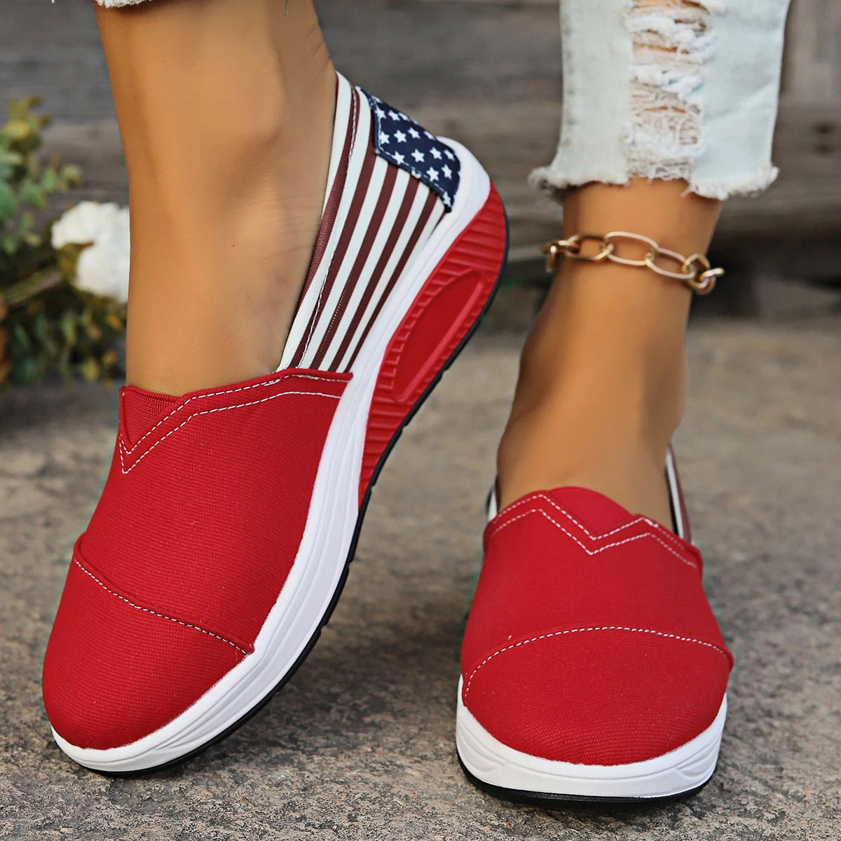 Women Shoes Large Size 35-45 Breathable Flat Canvas Flat Shoes Solid Color Soft