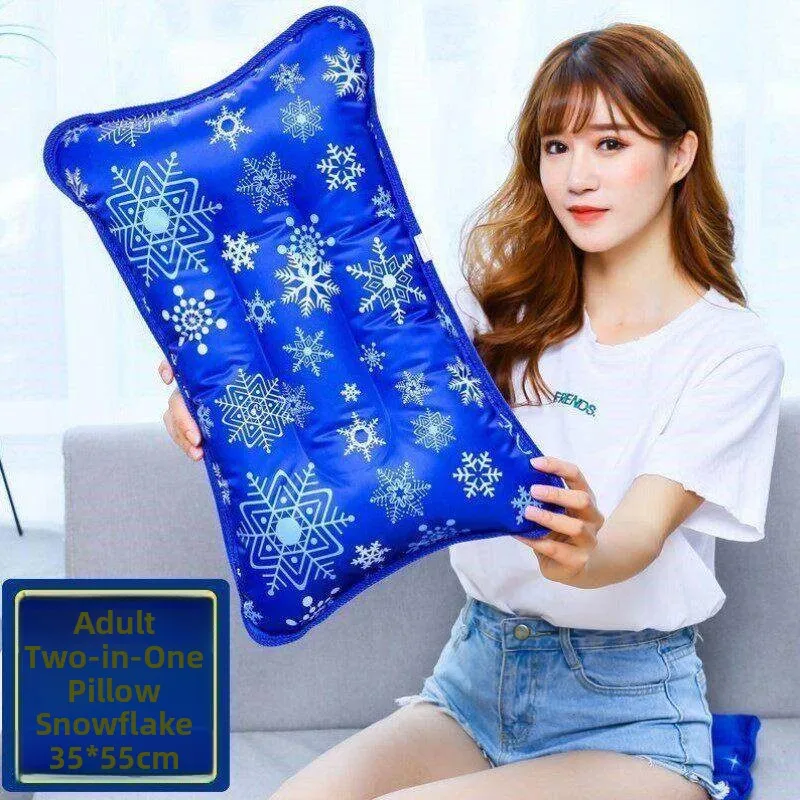 Inflatable Cooling Pillow Long Rectangle Water Filled Sleeping Pillow for Children And Adults Summer Temperature Reducing Pillow view 5