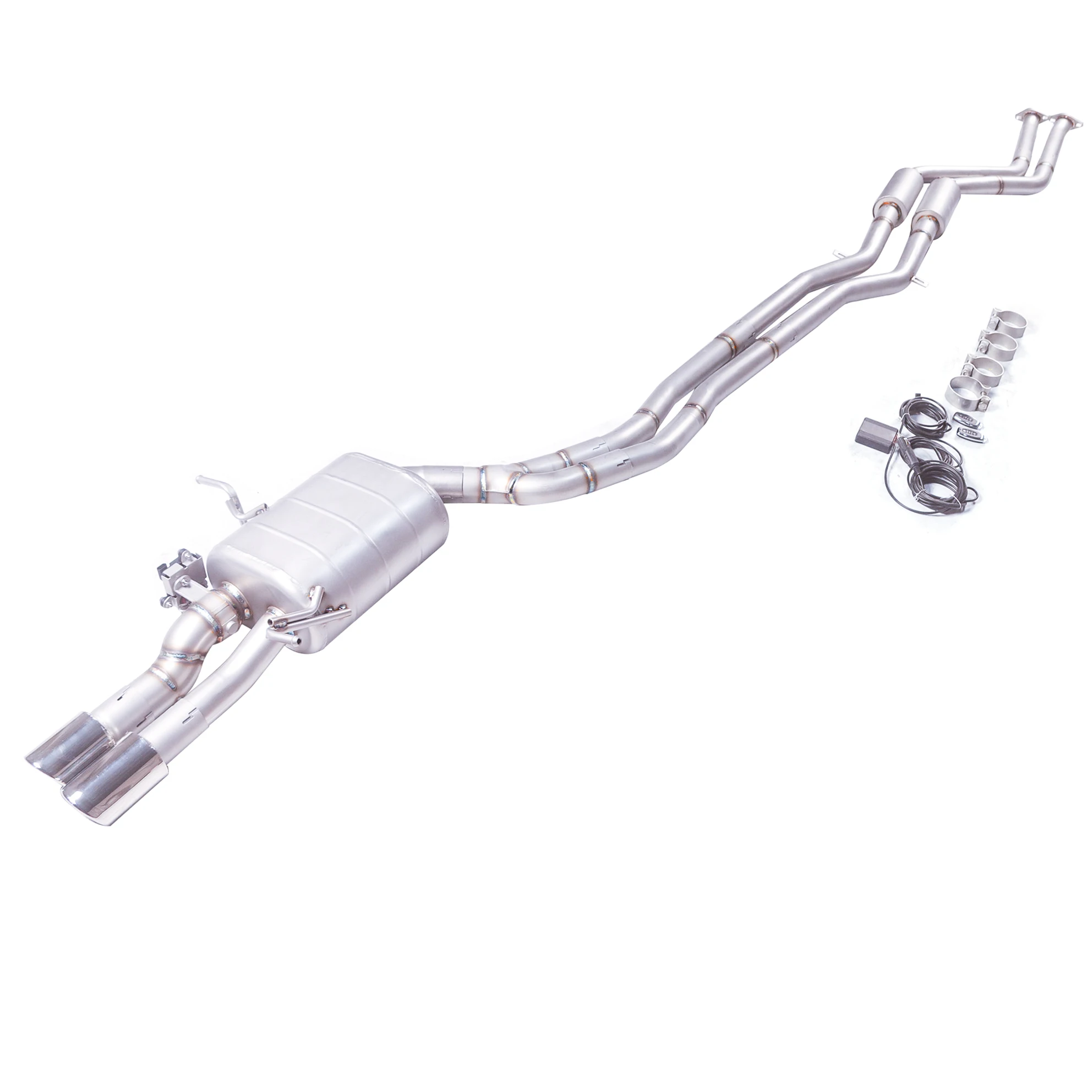 

Suitable for BMW E46 2.5L 304 stainless steel Catback with valve exhaust system sports car sound.
