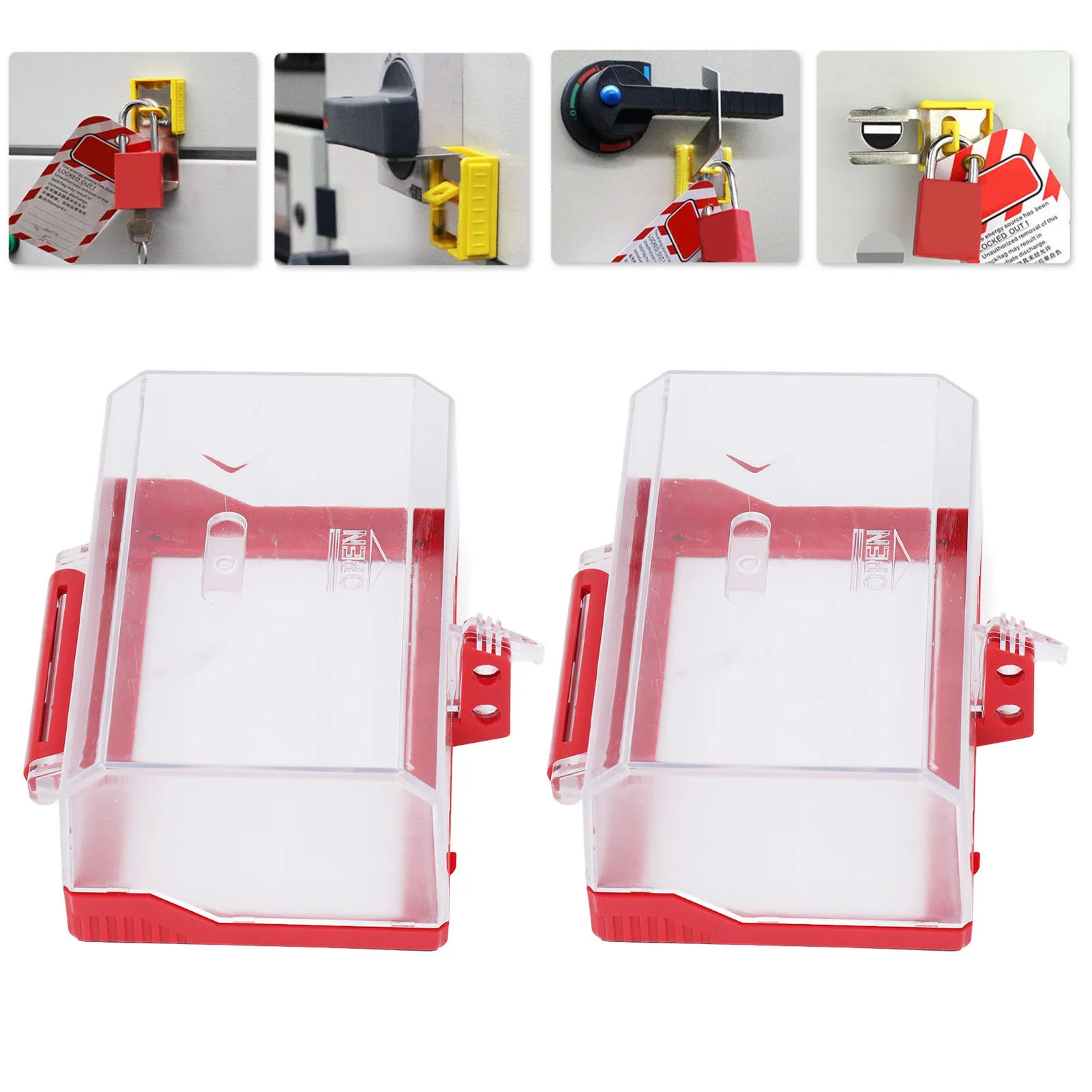 Power Push Button Switch Cover Emergency Stop Button Cover Lockout Hole Design Easy Installation Transparent for Industry