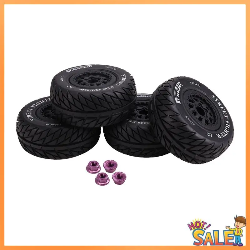 

AB68 4Pcs 110Mm 1/10 Short Course Truck Tires Tyre Wheel With 12Mm Hex For Slash Arrma Senton Huanqi 727 Vkar 10Sc Rc Car