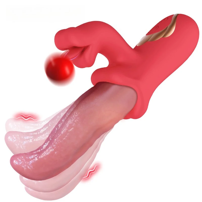3 in 1 Vibrator Tongue Sex Toys for Women G Spot Clit Adult Dildo Vibrators Rose Toy Rabbit for Female Couples Games