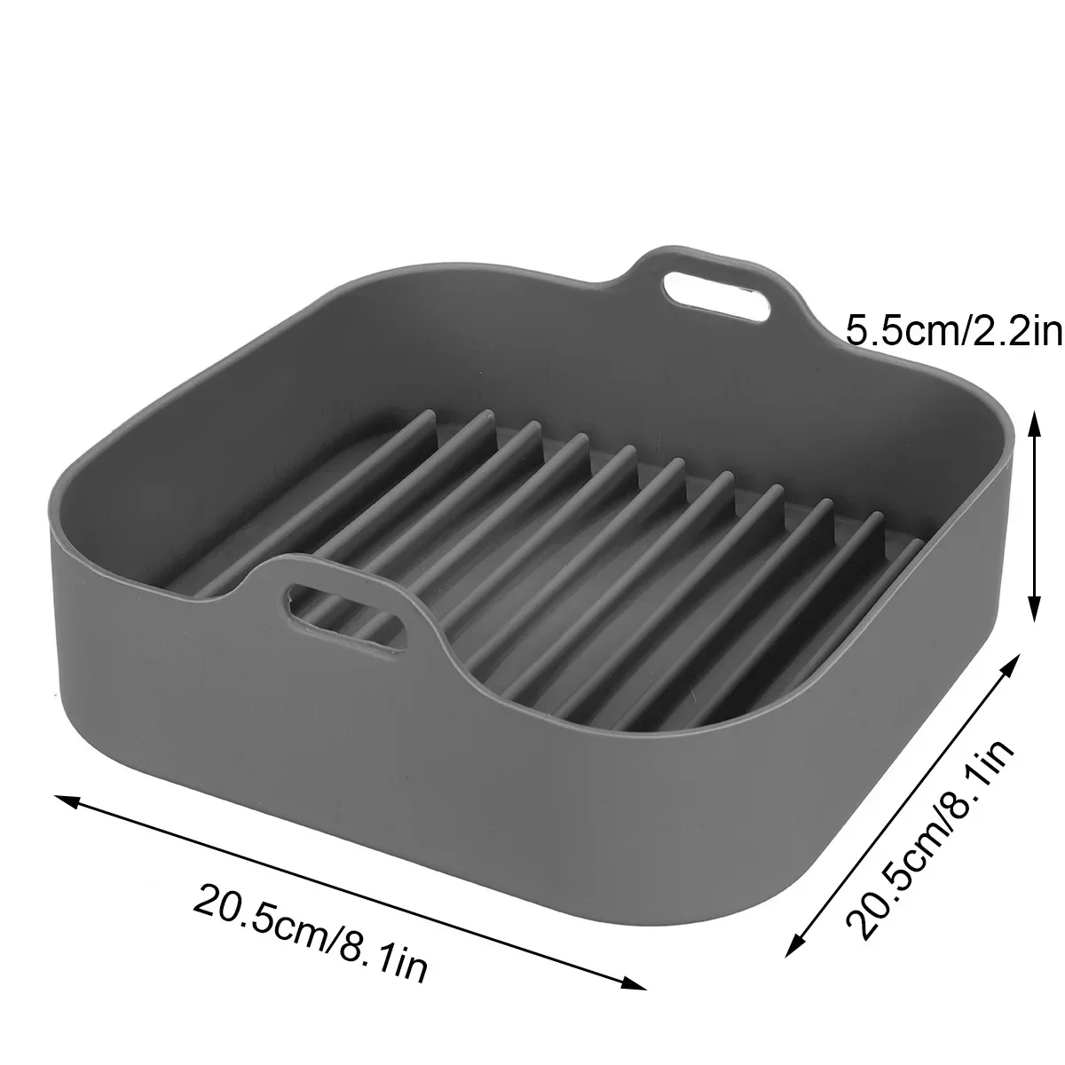 

8 inch Silicone Pot Air Fryers Oven Reusable Heated Tray Basket Heat-resistant Thick BBQ Bread Chicken Pizza Basket Baking Tray