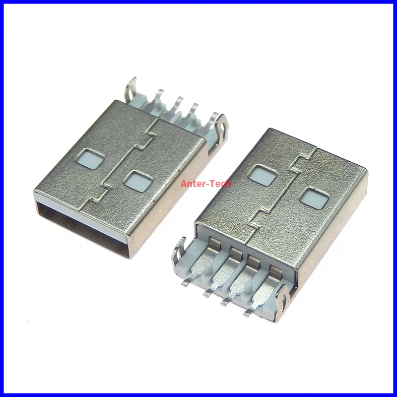 10Pcs/lot USB 2.0 Male A Type USB PCB Connector Plug 180 degree SMT AM 4pin Male USB Connector