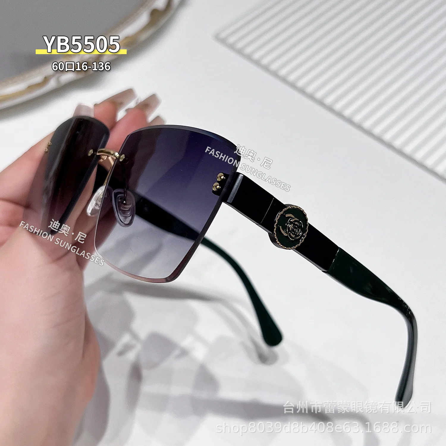 نظارات شمسية بدون إطار بتصميم كريستالي، نظارات Luxe Minimalist Fashion عالية الجودة وخفيفة الوزن وأنيقة