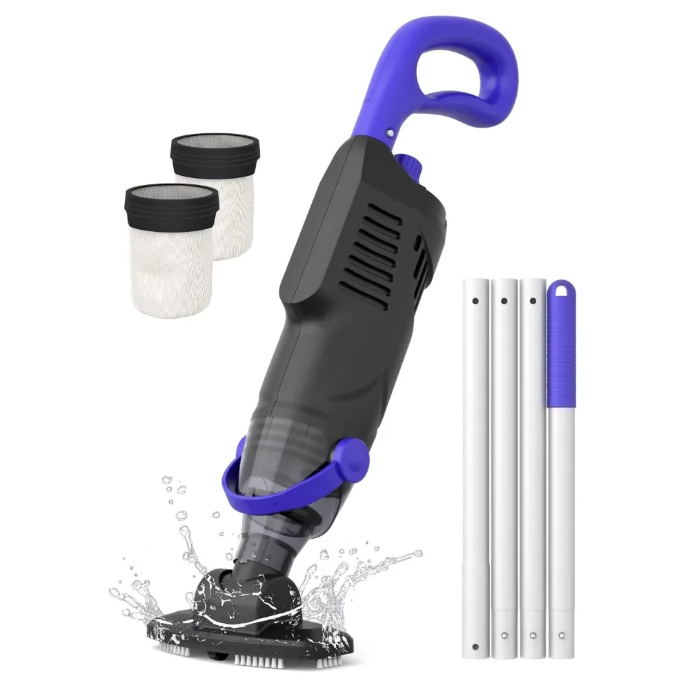 

Пылесос для бассейна Little Shark для надземного бассейна, пылесос для гидромассажной ванны с двигателем 60 Вт, пылесос для бассейна с мощным всасыванием емкостью 5000 мАч