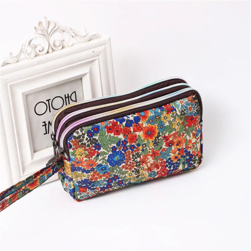 Mini billetera larga de moda con cremallera de una sola capa, gran capacidad, exquisita y versátil