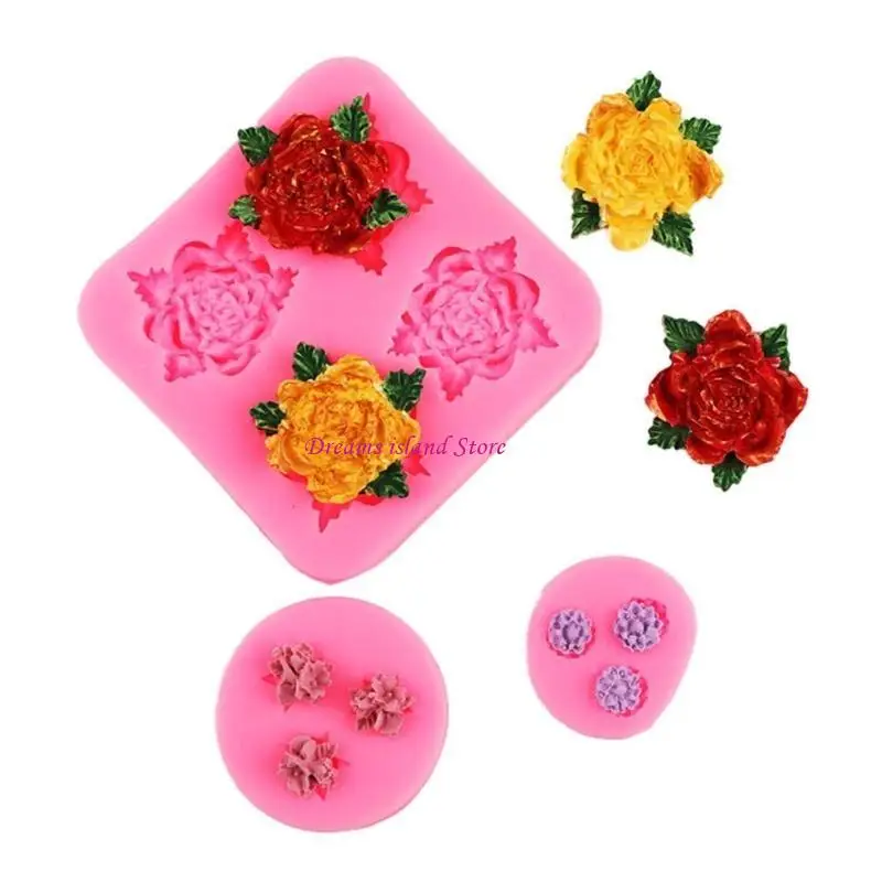 DIY Epoxy-Casting Silicone Mold Flower Mold Epoxy Resin Cake Fondant Mold Baking HX6C