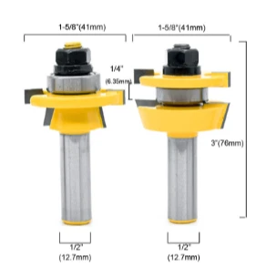 3PC/Set 12MM Shank Milling Cutter Wood Carving Rail & Stile Ogee Blade Cutter Panel Raised Cabinet Router Bit Set Door Tenon