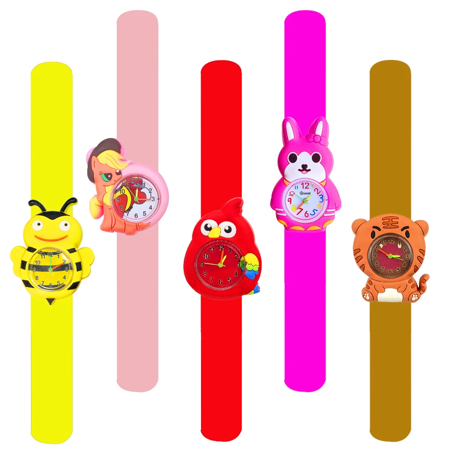 Reloj de cuarzo impermeable para niños y niñas, cronógrafo creativo de silicona suave con dibujos animados de rana y Delfín, ideal para regalo